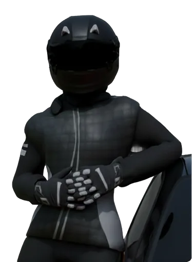 The InspektAI mascot leaning on a car